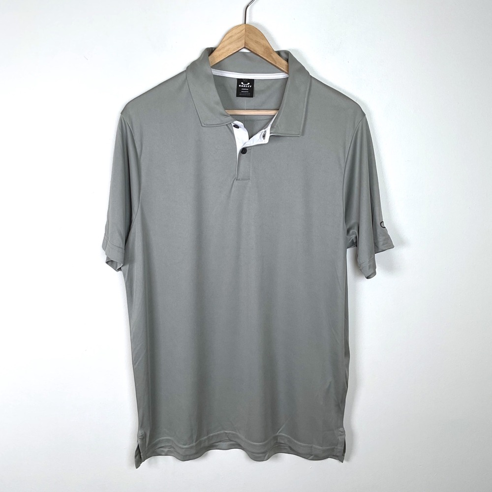 Oakley Divisional UV II Stone Gray Polo Shirt Mens Size S Short Sleeve - Picture 1 of 10